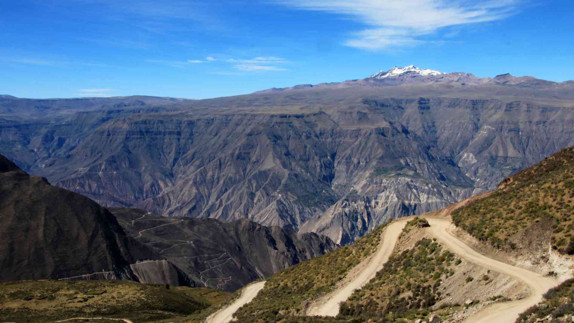 View of Cotahuasi Canyon with Mt Solimana 
